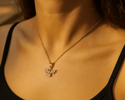 Gold Butterfly Cubic Zirconia Jewelry Set - Zambeel