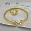 Gold - Plated Bracelet & Ring Set - Zambeel