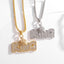 Gold Plated Crown KING Letter Hanging Necklace - Zambeel