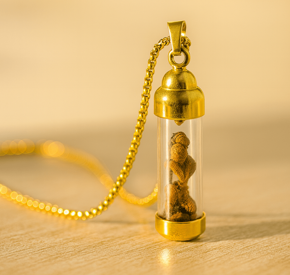 Gold - Tone Cylinder Stone Pendant Necklace - Zambeel