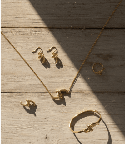 Golden Knot Link Jewelry Set - Zambeel