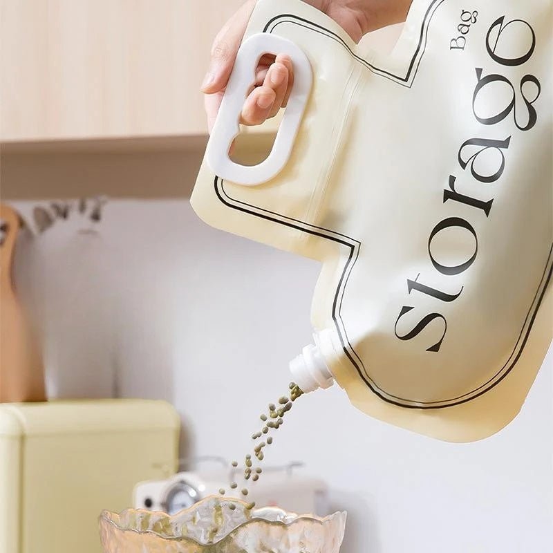 Grain Storage Bag Large Diameter Good Sealing Save Space Food Grade PE Material Rice Wheat Beans Household Kitchen Storage Tools Kitchen Gadgets - Zambeel