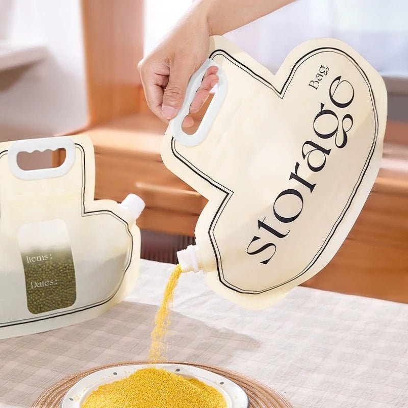 Grain Storage Bag Large Diameter Good Sealing Save Space Food Grade PE Material Rice Wheat Beans Household Kitchen Storage Tools Kitchen Gadgets - Zambeel
