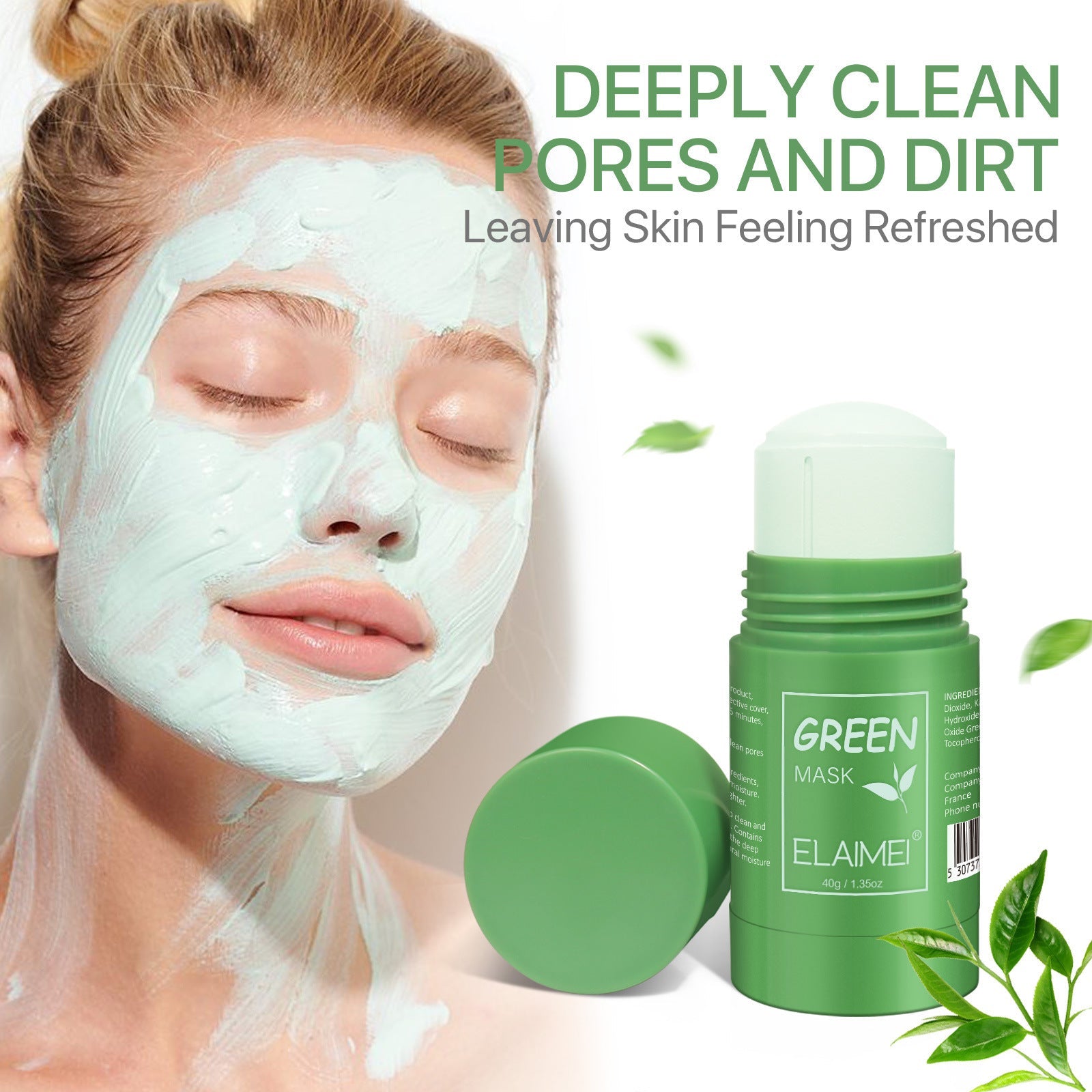 Green Tea Cleansing Blackhead Oil Control Acne Smear Mask - Zambeel
