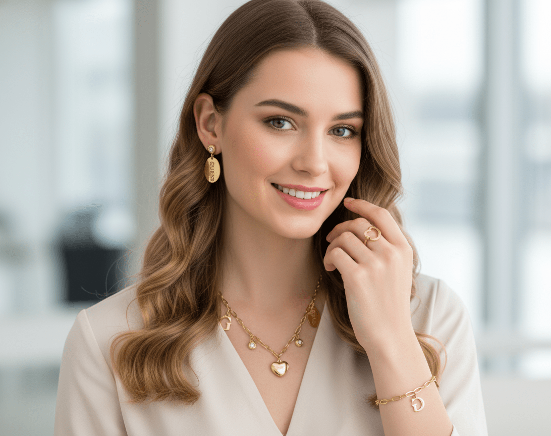 Guess Heart Charm Jewelry Set - Zambeel