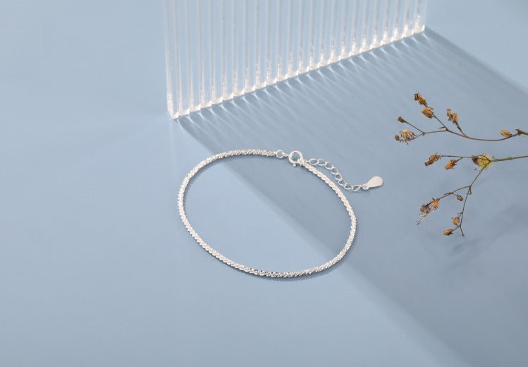 H0055 S925 Silver Bracelet Female Ins Design Cold Style Simple Graceful - Zambeel