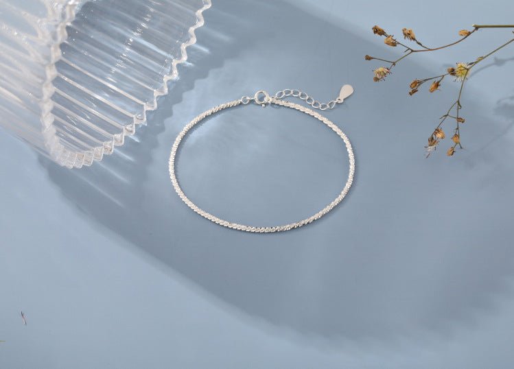 H0055 S925 Silver Bracelet Female Ins Design Cold Style Simple Graceful - Zambeel