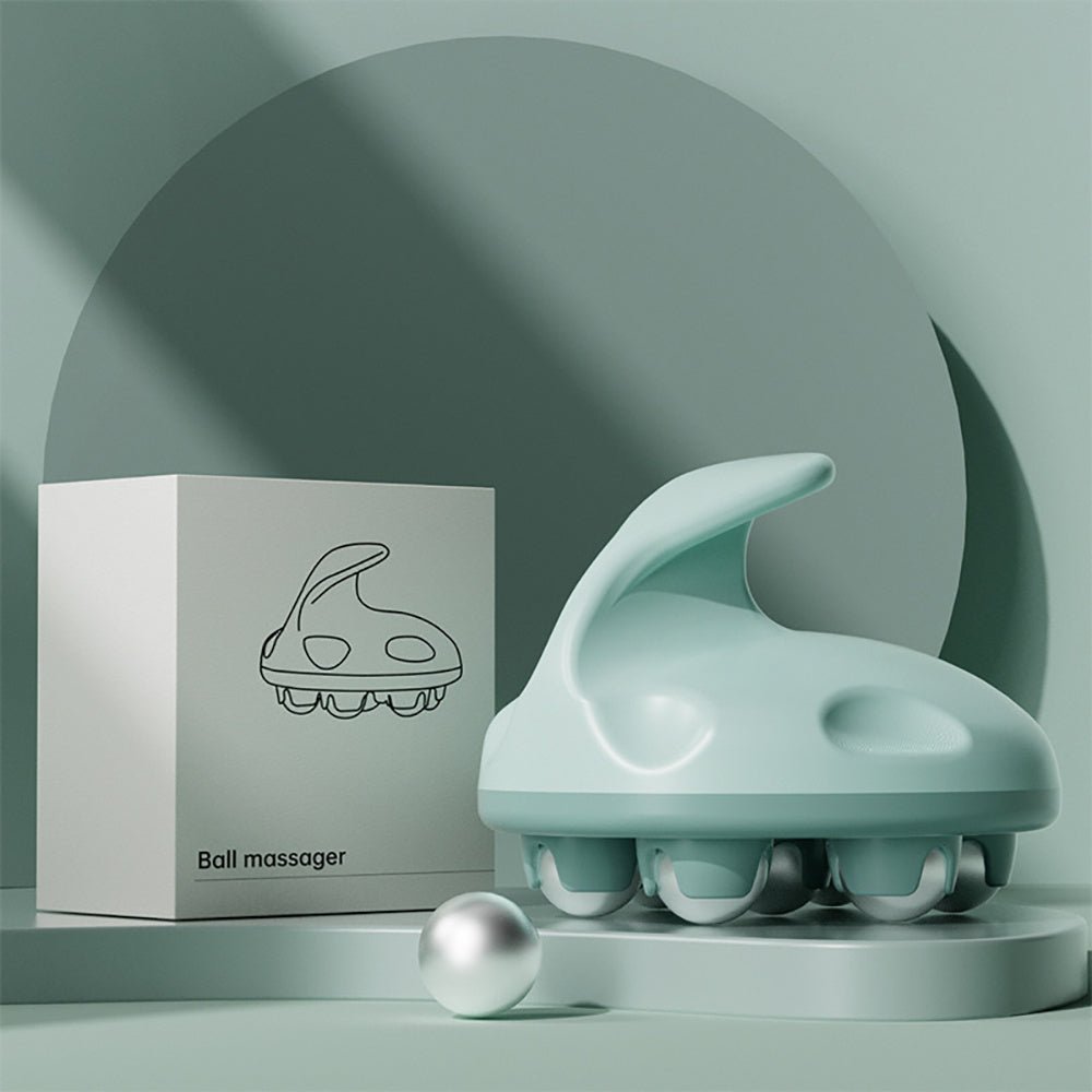 Hand Roller Massager For Cellulite Massage, Deep Tissue Massage Ball For Back, Neck, Foot, Shoulder, Thighs Pain Relief, Massage Gloves For Hands With 7 360 - degree Metal Roller - Zambeel