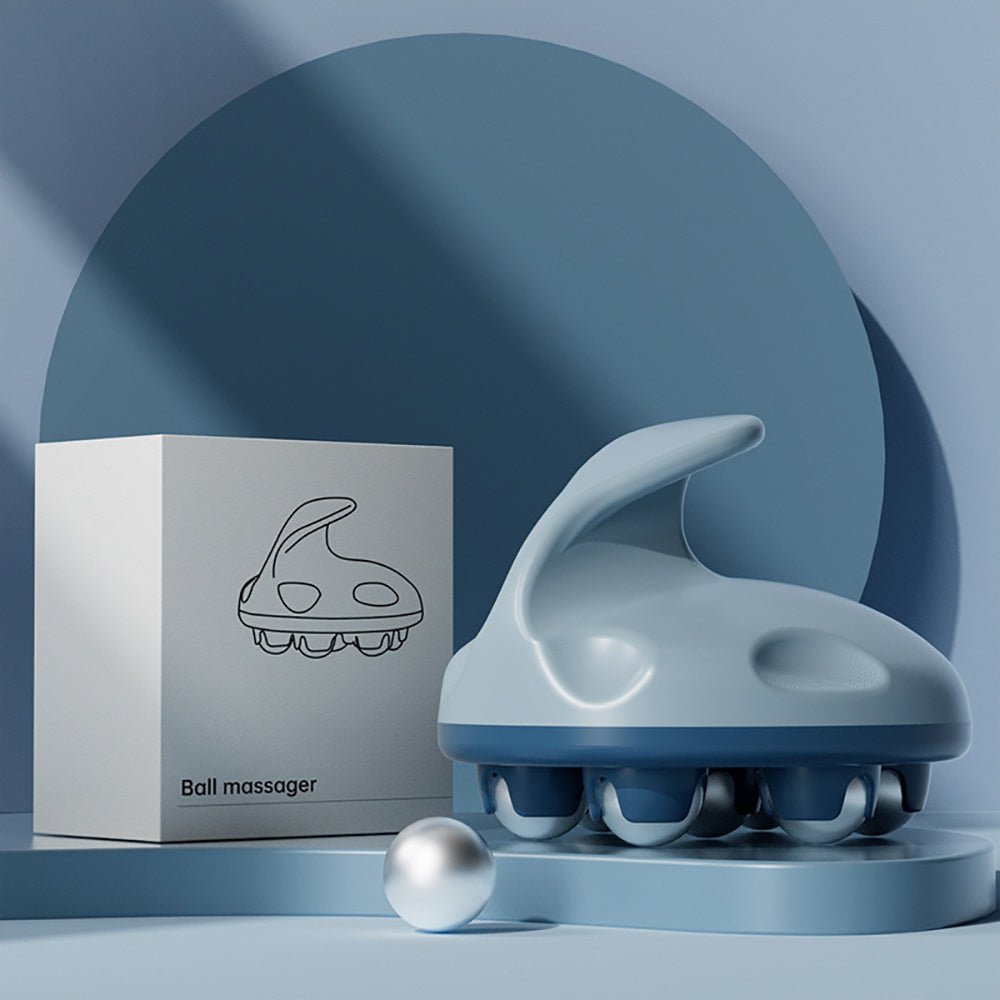 Hand Roller Massager For Cellulite Massage, Deep Tissue Massage Ball For Back, Neck, Foot, Shoulder, Thighs Pain Relief, Massage Gloves For Hands With 7 360 - degree Metal Roller - Zambeel