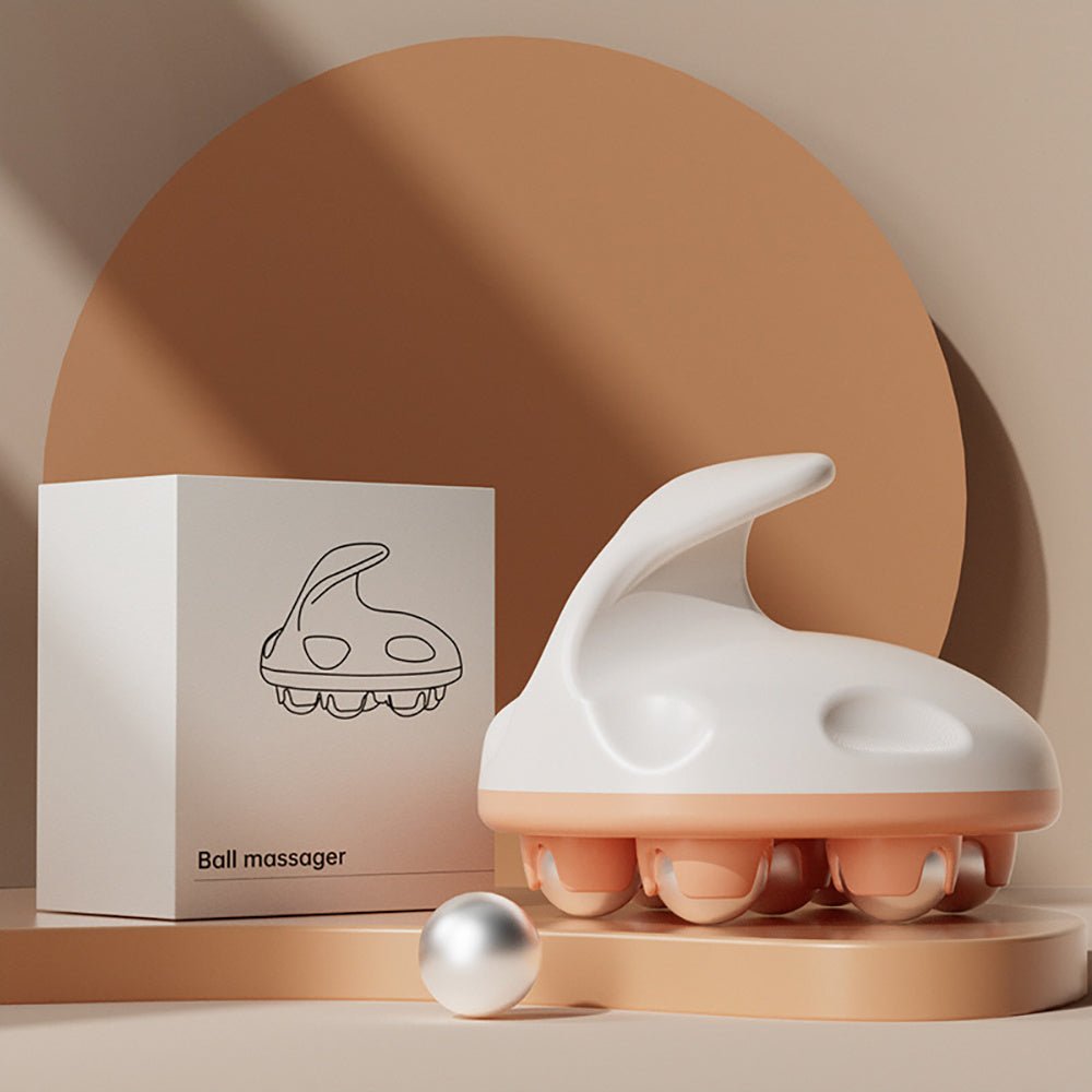 Hand Roller Massager For Cellulite Massage, Deep Tissue Massage Ball For Back, Neck, Foot, Shoulder, Thighs Pain Relief, Massage Gloves For Hands With 7 360 - degree Metal Roller - Zambeel