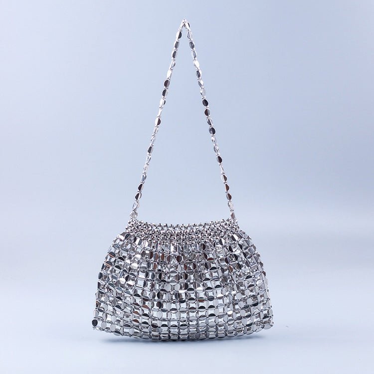 Handmade Flat Beads Woven Large Dumpling Fashion Trendy One - shoulder Handbag - Zambeel