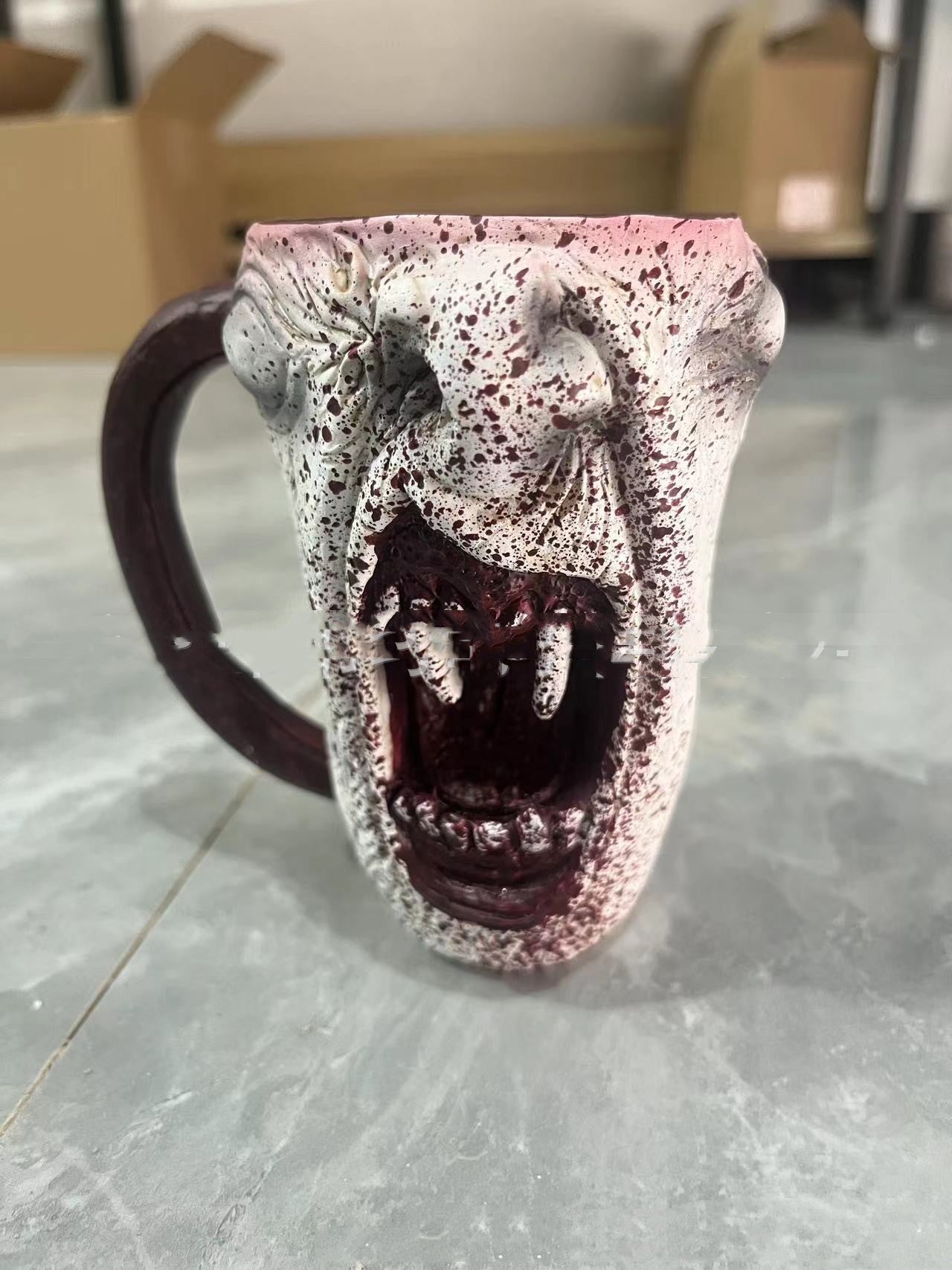 Handmade Gothic Vampire Half Face Mug - Zambeel