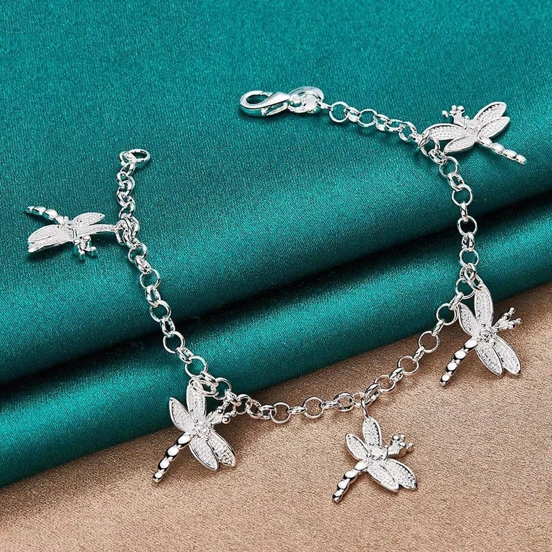 Hanging Five Dragonfly Coil Shrimp Buckle Bracelet For Women - Zambeel