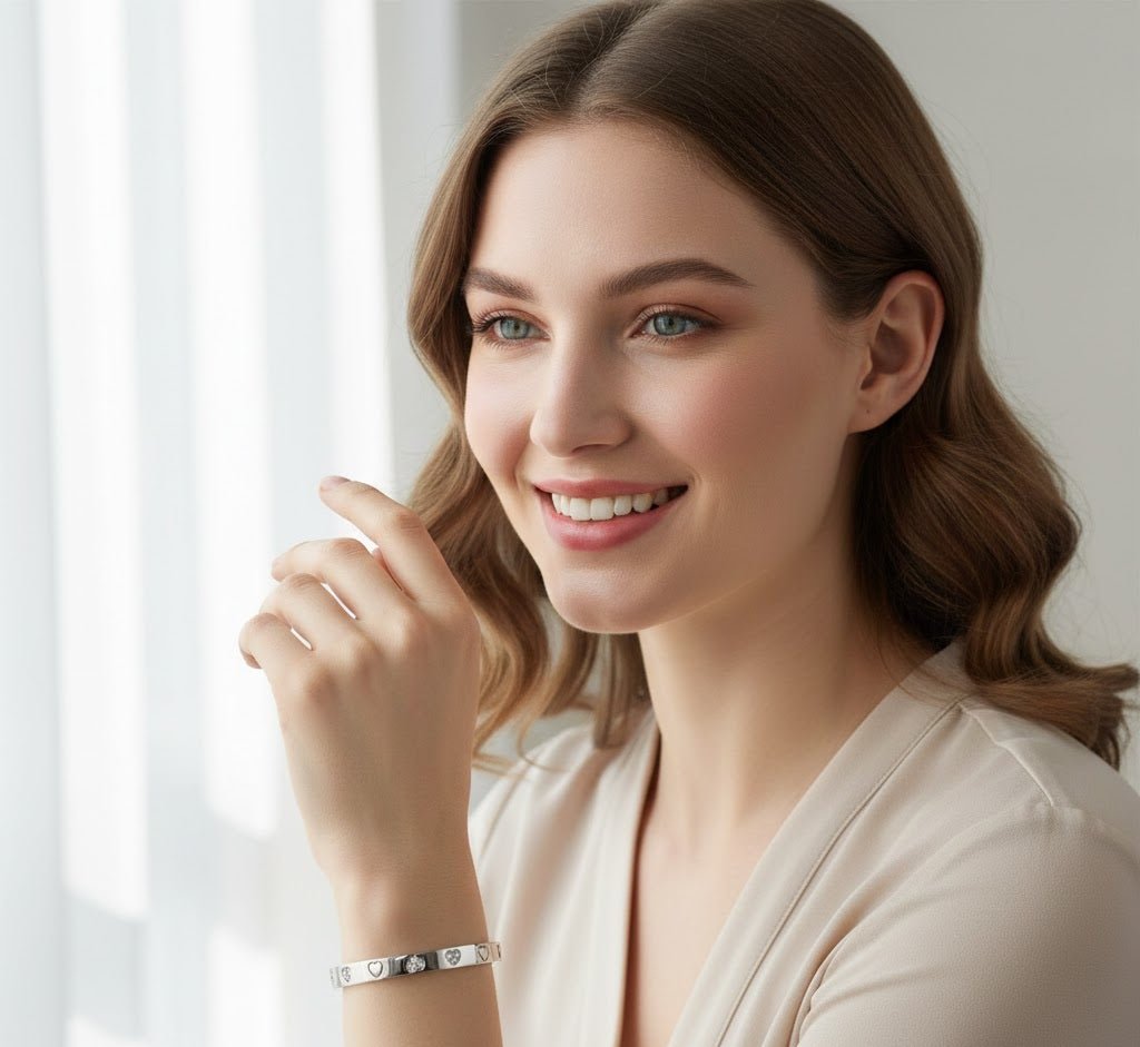 Heart Engraved Silver Bangle - Zambeel