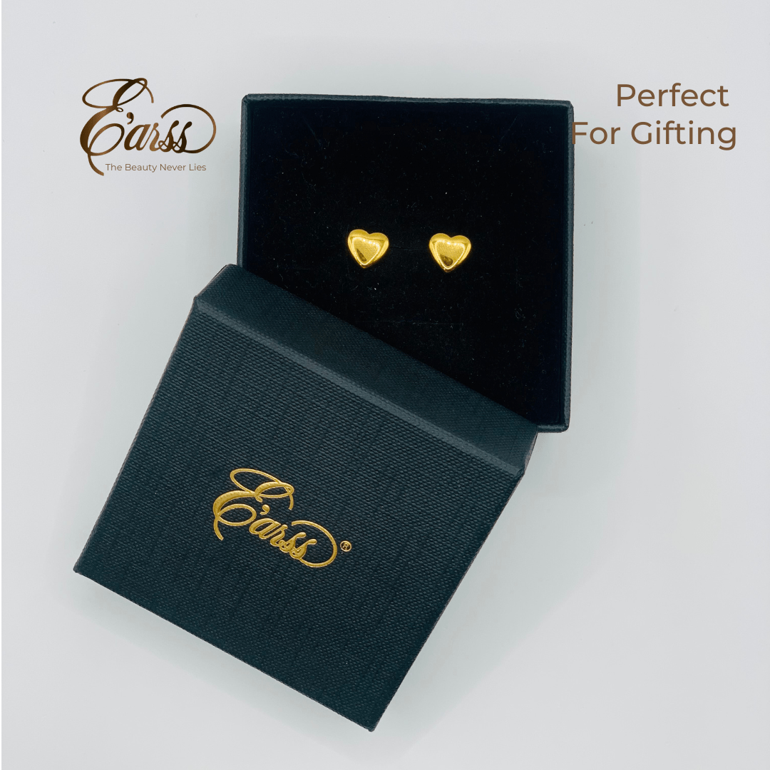 Heart Gold Stud | Stainless Steel | 18K Gold Plated - Zambeel