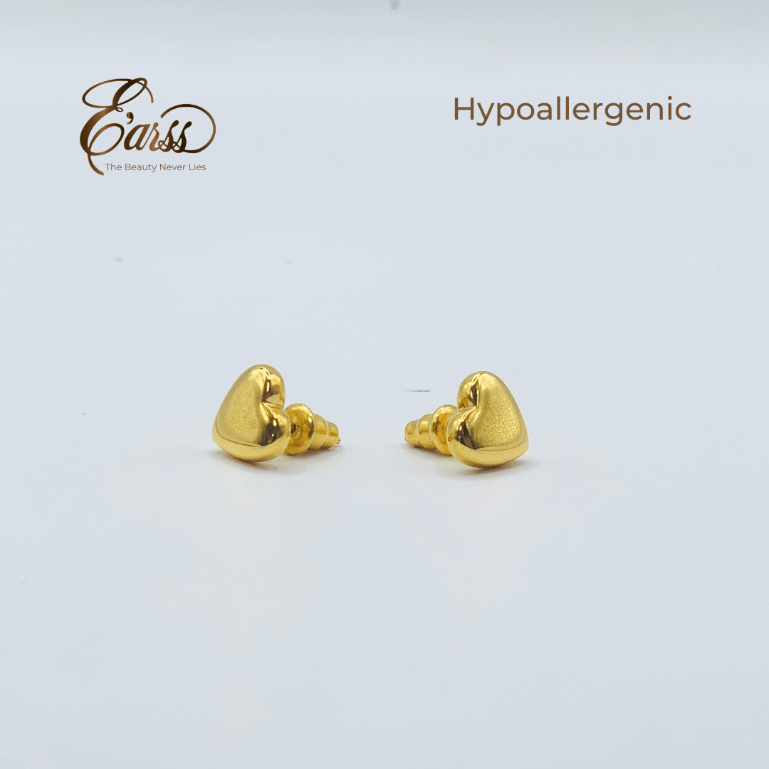 Heart Gold Stud | Stainless Steel | 18K Gold Plated - Zambeel