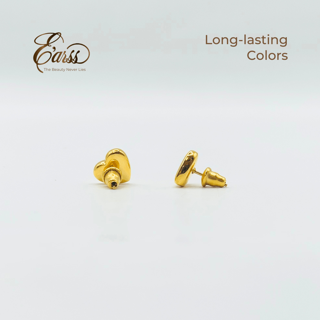 Heart Gold Stud | Stainless Steel | 18K Gold Plated - Zambeel