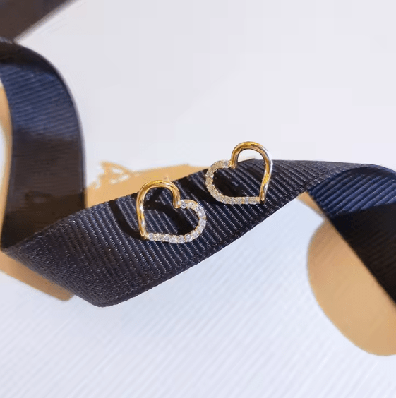 Heart Shape Zircon Earrings - Zambeel