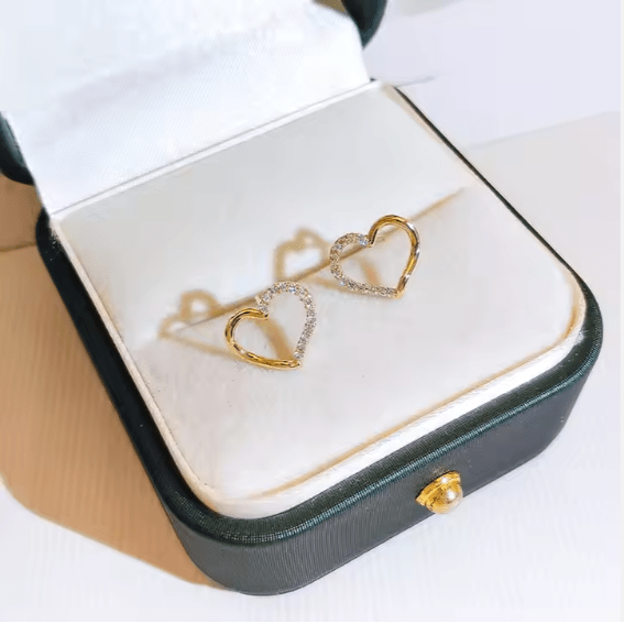 Heart Shape Zircon Earrings - Zambeel