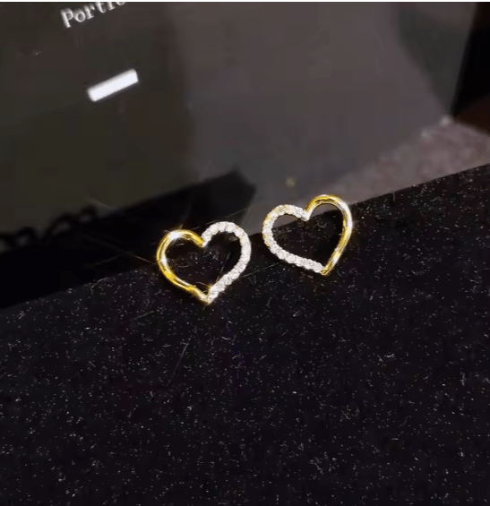 Heart Shape Zircon Earrings - Zambeel