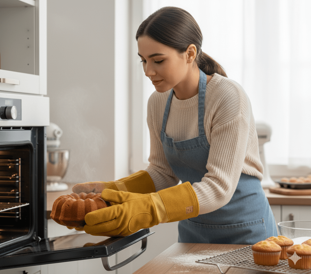 Heat Protective Leather Baking Gloves - Zambeel