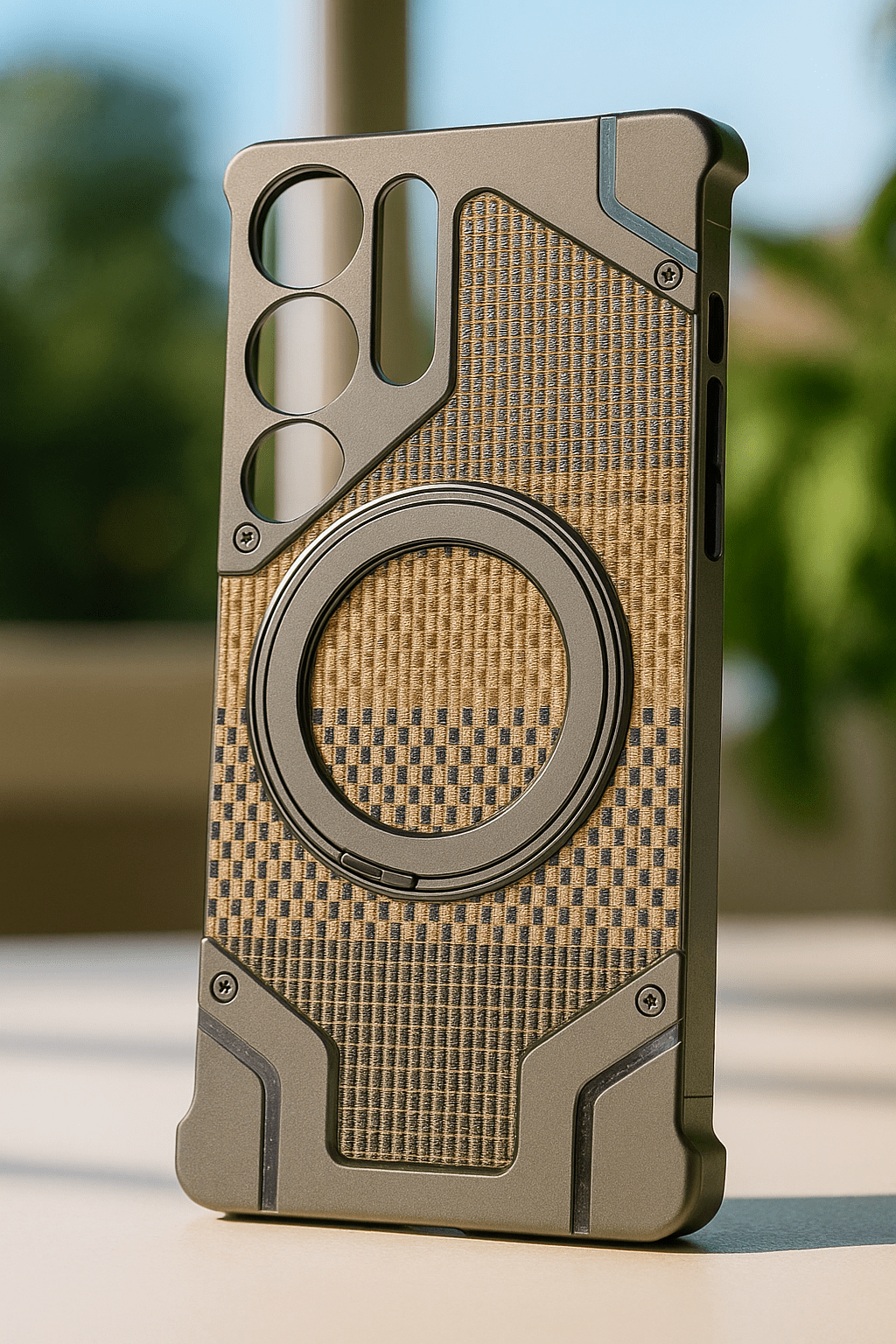 Heavy - Duty Armor Woven Back Case – Magnetic Ring Edition © - Zambeel