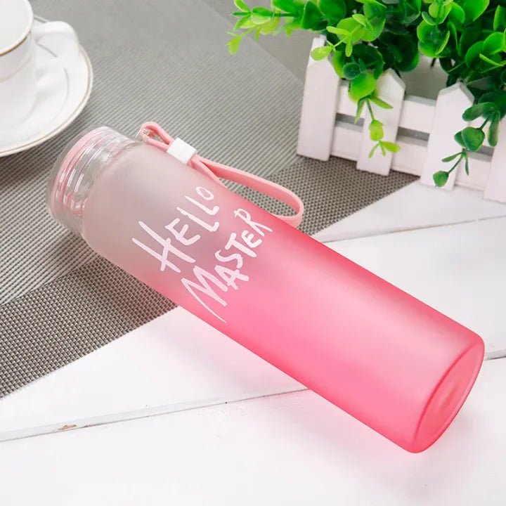 Hello Master Frosted Glass Water Bottle - Zambeel