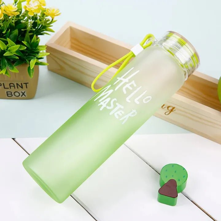 Hello Master Frosted Glass Water Bottle - Zambeel