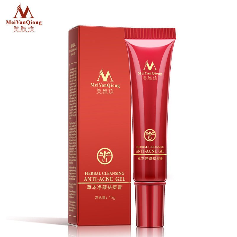 Herbal Anti Acne Treatment Cream, Herbs Reinigungs Gel Face Scar Removal Acne Spots Skin Care Oily Skin Face - Zambeel