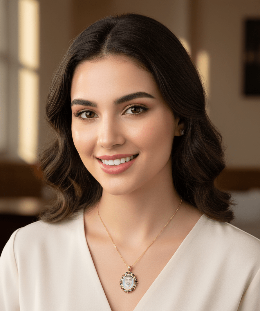 Heritage Oval Custom Photo Necklace - Zambeel