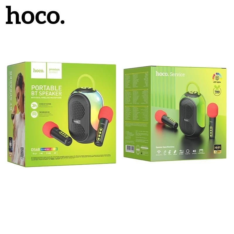 Hoco - Portable BT Speaker with Dual Wireless Microphones - Zambeel