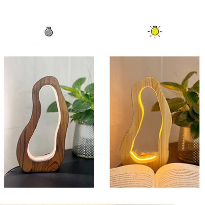 Hollow Design LED Simple Style Desktop Wooden Table Lamp - Zambeel