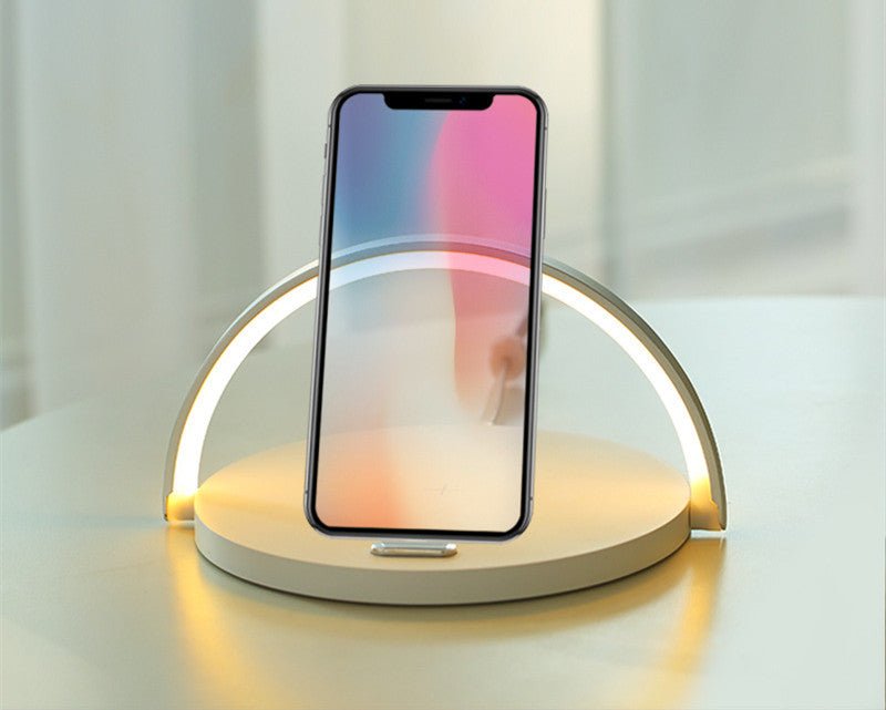 Home Desk Lamp Wireless Charging With Holder Home Desktop Mobile Phone Wireless 10W Fast Charger Multi - Function Bluetooth Speaker Mobile Phone Wireless Charging Dedside Night Light Mobile Phone Holder - Zambeel