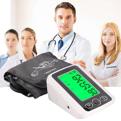 Home Large Screen Voice Electronic Sphygmomanometer Three Color Backlight Blood Pressure Monitor Arm Type Voice Sphygmomanometer - Zambeel