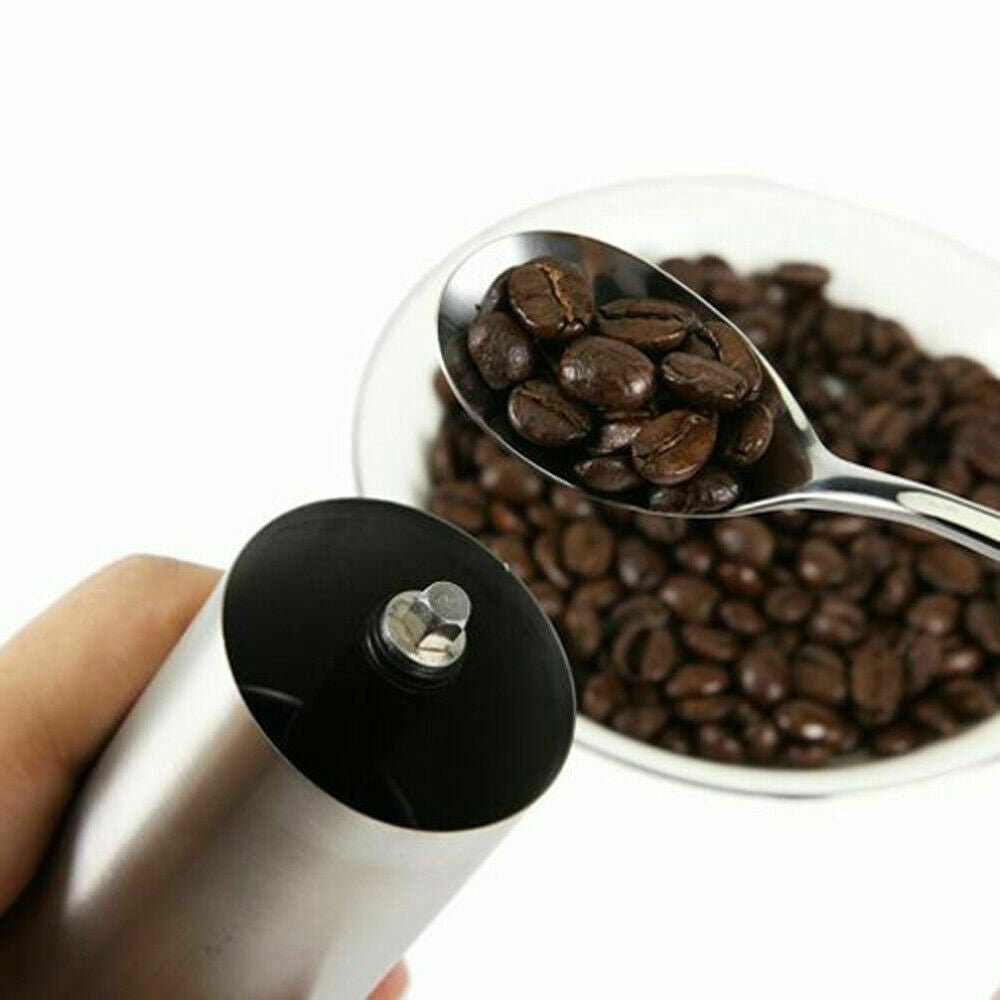 Home Portable Manual Coffee Grinder Stainless Steel with Ceramic Burr Bean Mill - Zambeel