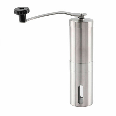 Home Portable Manual Coffee Grinder Stainless Steel with Ceramic Burr Bean Mill - Zambeel