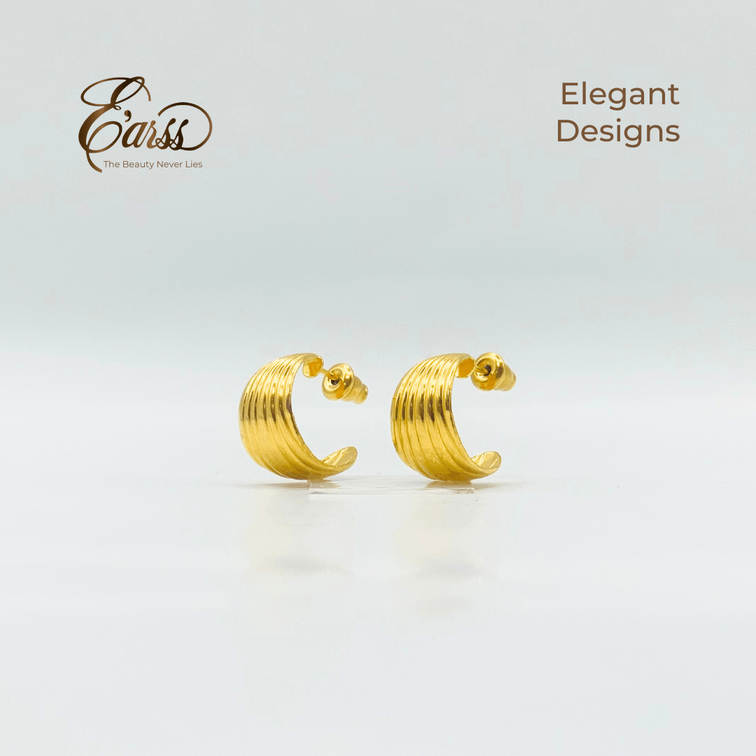 Hoop Line Gold Earring | Stainless Steel | 18K Gold Plated - Zambeel