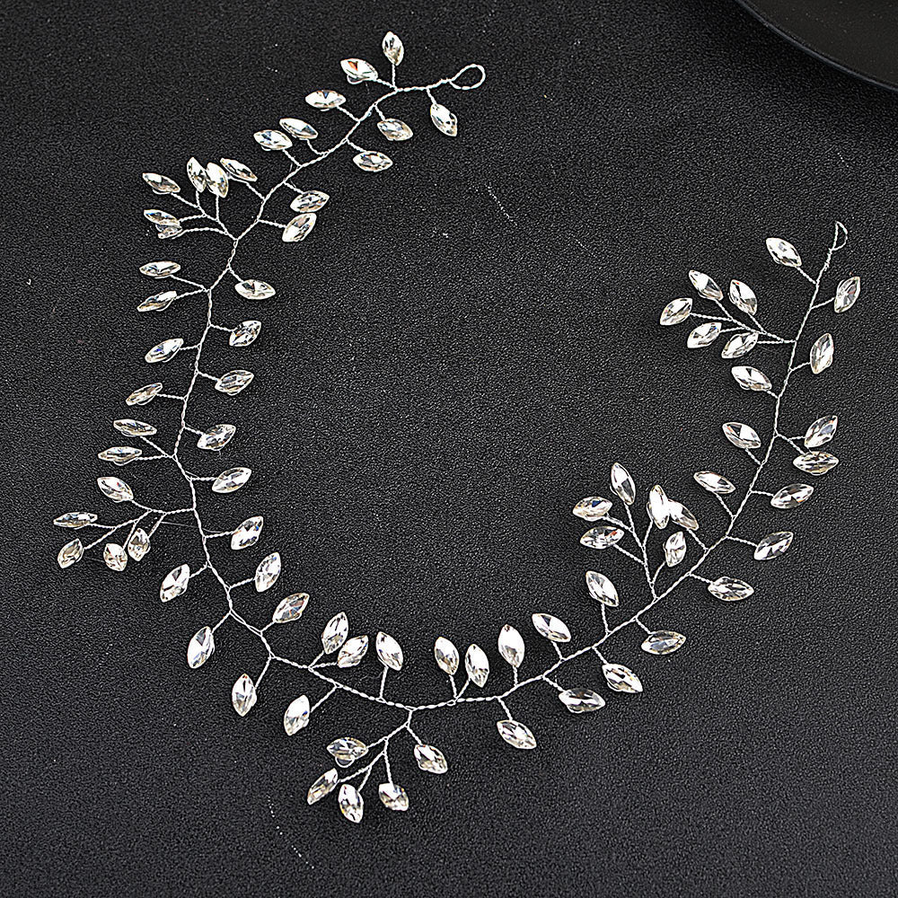 Horse Eye Silver Flexible Chain Headband Headwear Wedding - Zambeel