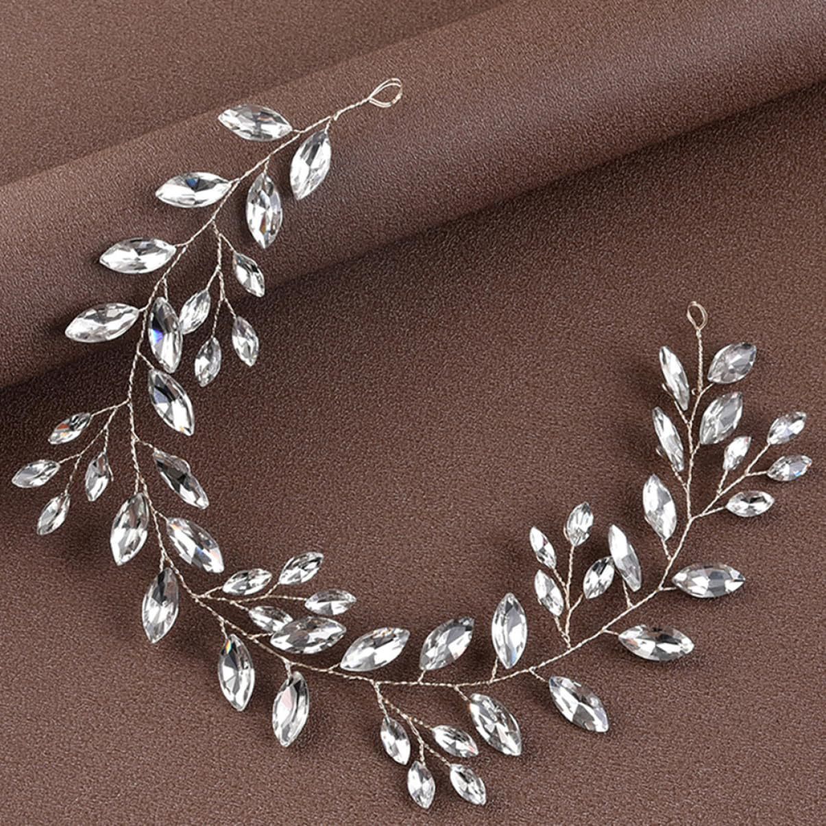 Horse Eye Silver Flexible Chain Headband Headwear Wedding - Zambeel