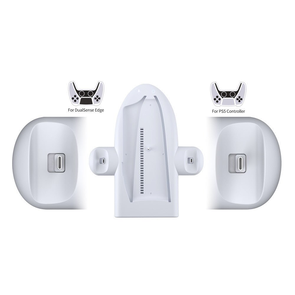 Host Multi - function Cooler Pad Fan PS5 Handle Fixed Charger Charging Belt RGB Colorful Ambience Light - Zambeel