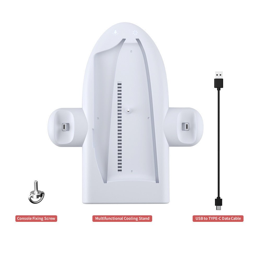 Host Multi - function Cooler Pad Fan PS5 Handle Fixed Charger Charging Belt RGB Colorful Ambience Light - Zambeel