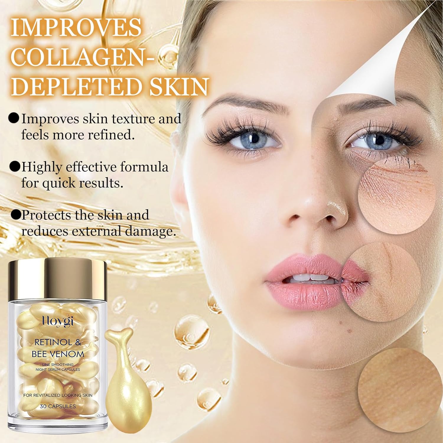 Hoygi - Retinol & Bee Venom Night Serum Capsules - Zambeel