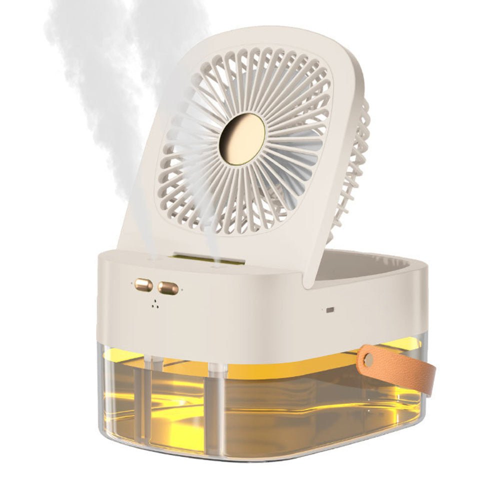 Humidifying Spray Fan Desktop Remote Control Timing Mini Air Cooler Big Wind Mute USB Charging Fan - Zambeel