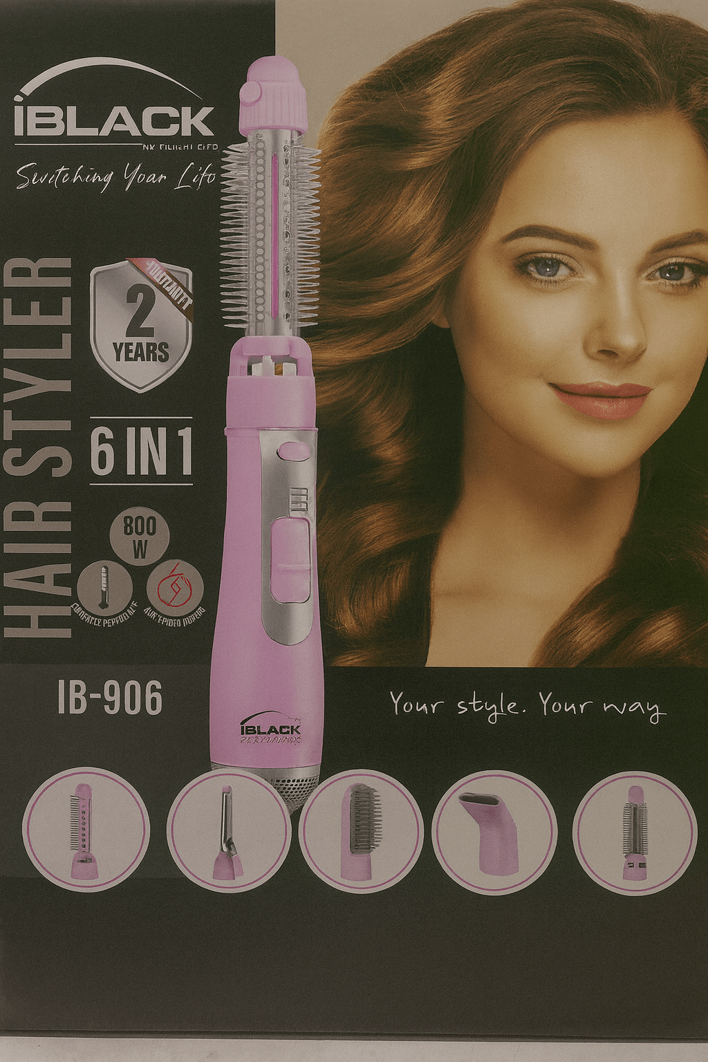 iBlack - 6 - in - 1 Hair Styler - Zambeel