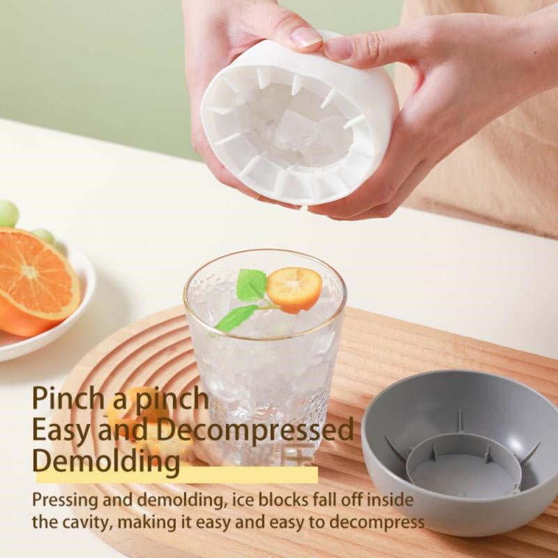 Ice Block Mold Silicone Mushroom Ice Cup Frozen Refrigerator Ice Grid Box Durable Easy Demould Bucket Homemade Crushed Ice Maker Ktichen Gadgets - Zambeel
