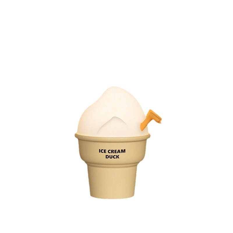 Ice Cream Duck Small Night Lamp Cartoon Ornaments USB Charging Home Decor - Zambeel