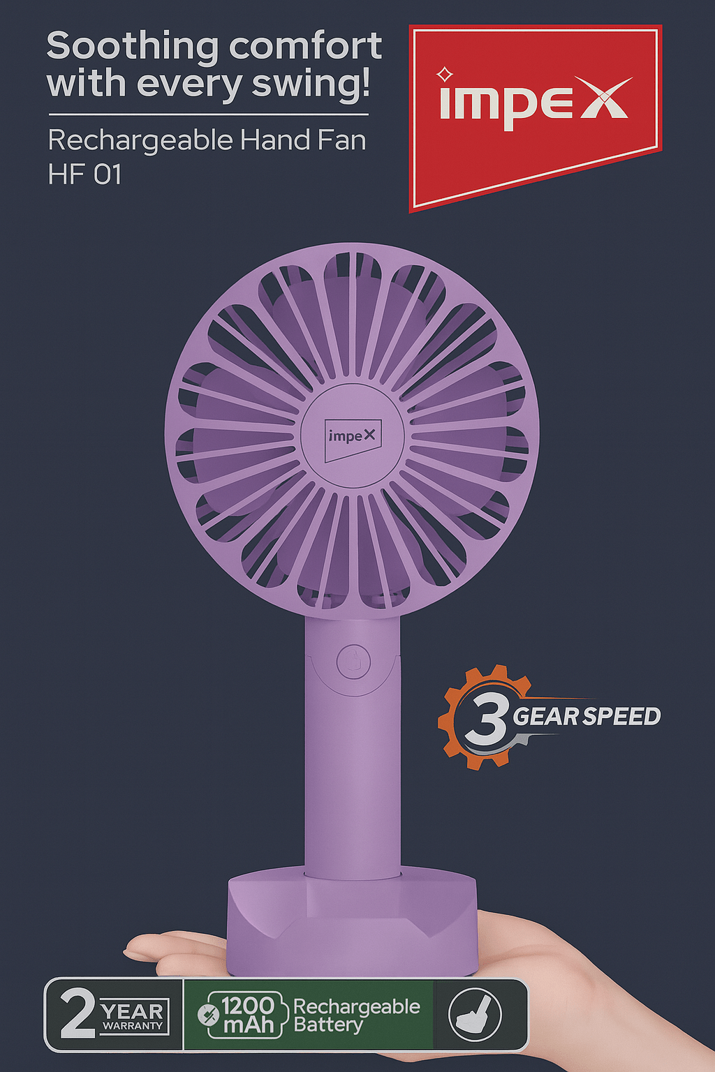 Impex - Rechargeable Hand Fan - Zambeel