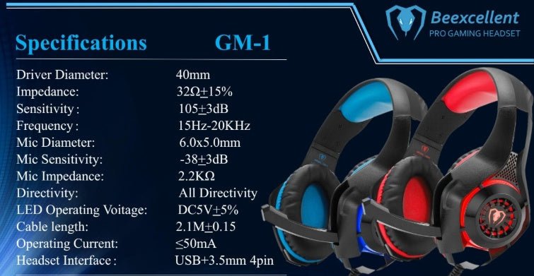 In Zhuo GM - 1 Computer Notebook Head - Mounted Luminous Gaming Headset With Microphone Jedi To Eat Chicken Earphones - Zambeel