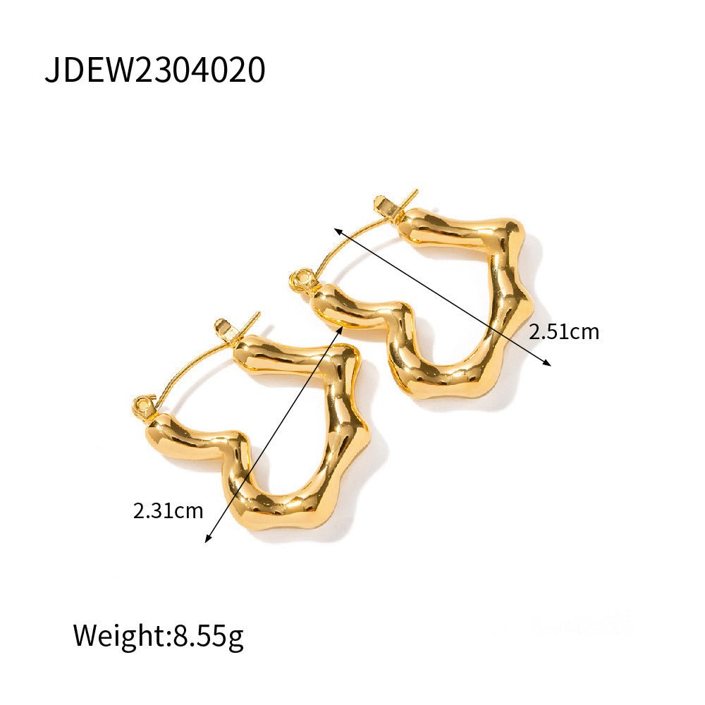 INS French Style Same Style Elegant Titanium Steel Earrings 18K Gold Plated - Zambeel