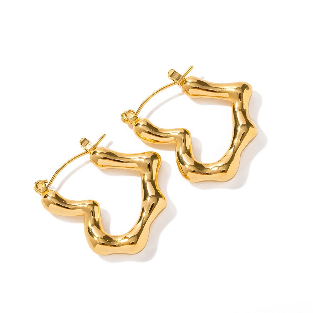 INS French Style Same Style Elegant Titanium Steel Earrings 18K Gold Plated - Zambeel